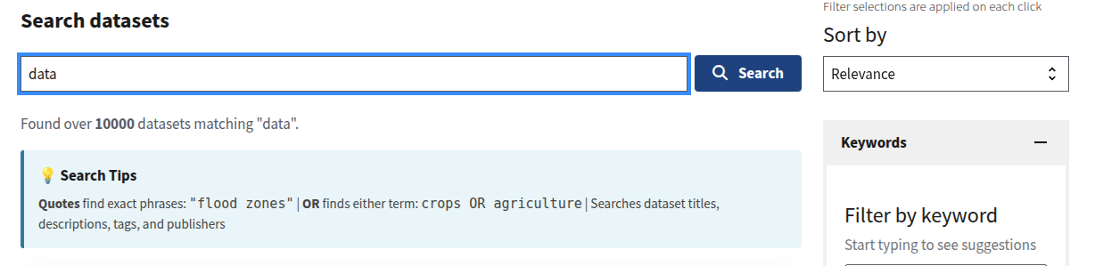 Data.gov catalog search tips Data.gov catalog search tips